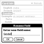 Edit the field name
