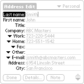 Address Book fields