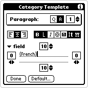 Category Template editor