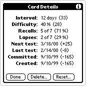 Card Details screen