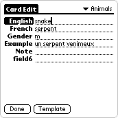 Card Edit screen