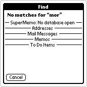 No open database message