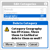 Move or delete category cards