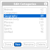 Tap the New button after selecting a source category