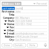 Address Book fields