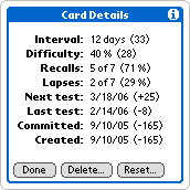 Card Details screen