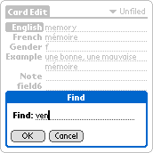 Find input screen