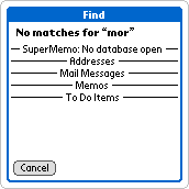 No open database message