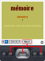 Press button #2, #4 or Center to show next card